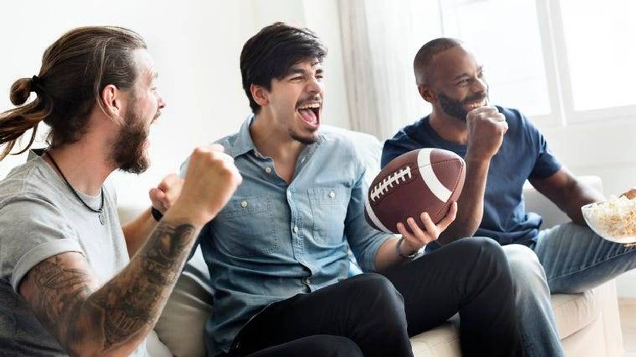 guys watching a football game
