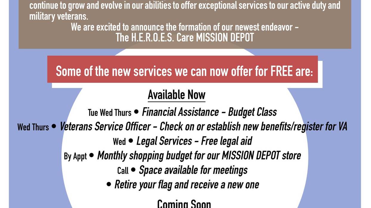 H.E.R.O.E.S. Care Mission Depot Flyer