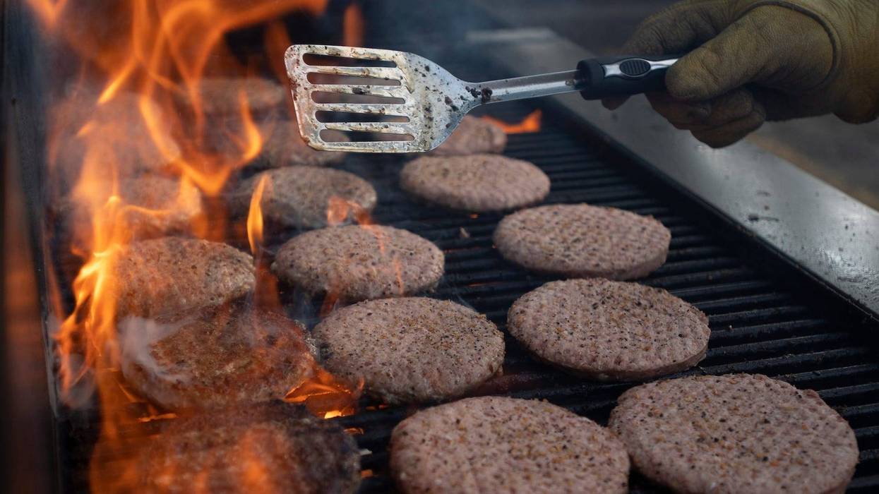 Hamburgers on the grill