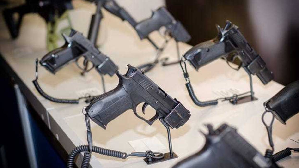 Hand guns on display