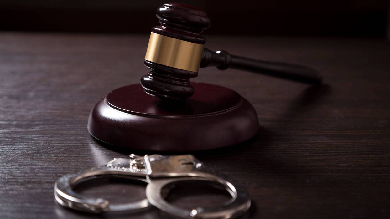 handcuffs and gavel