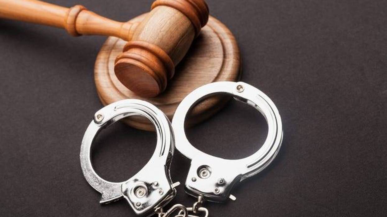 handcuffs and gavel