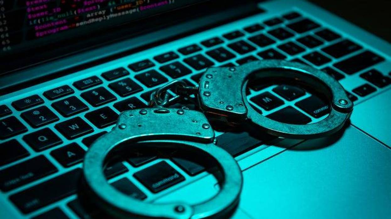 handcuffs on a keyboard