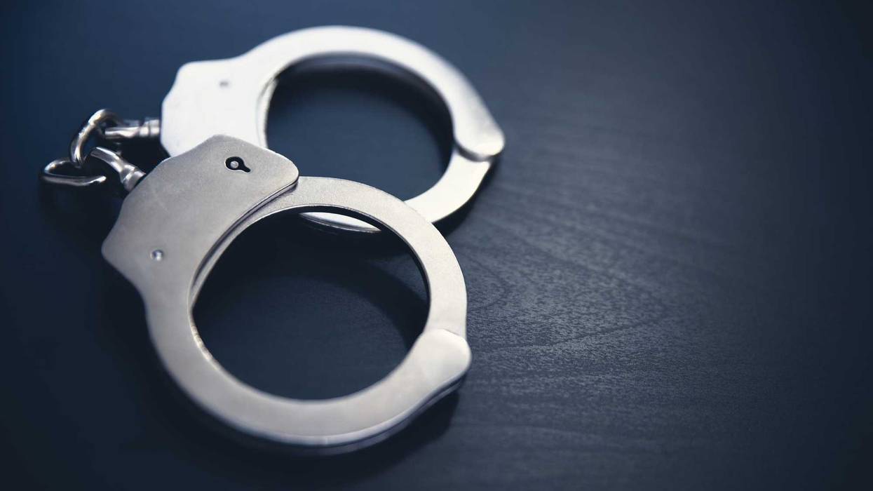 Handcuffs on a table.