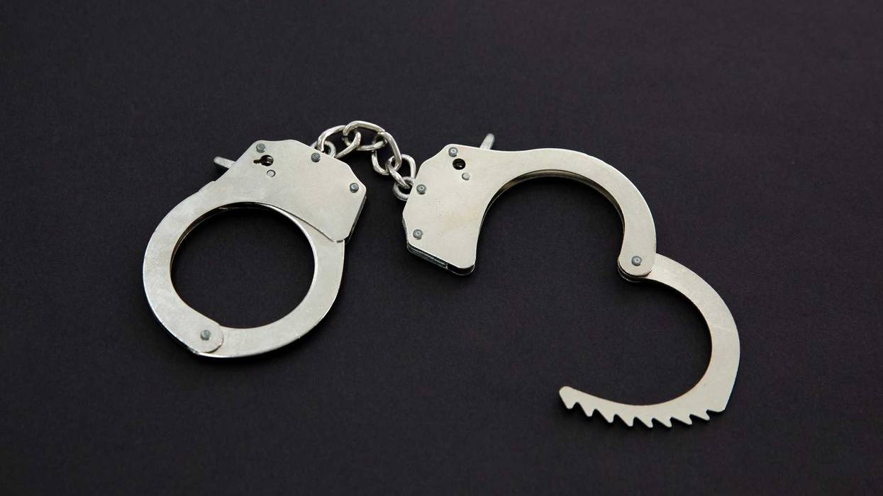 Handcuffs stock image.