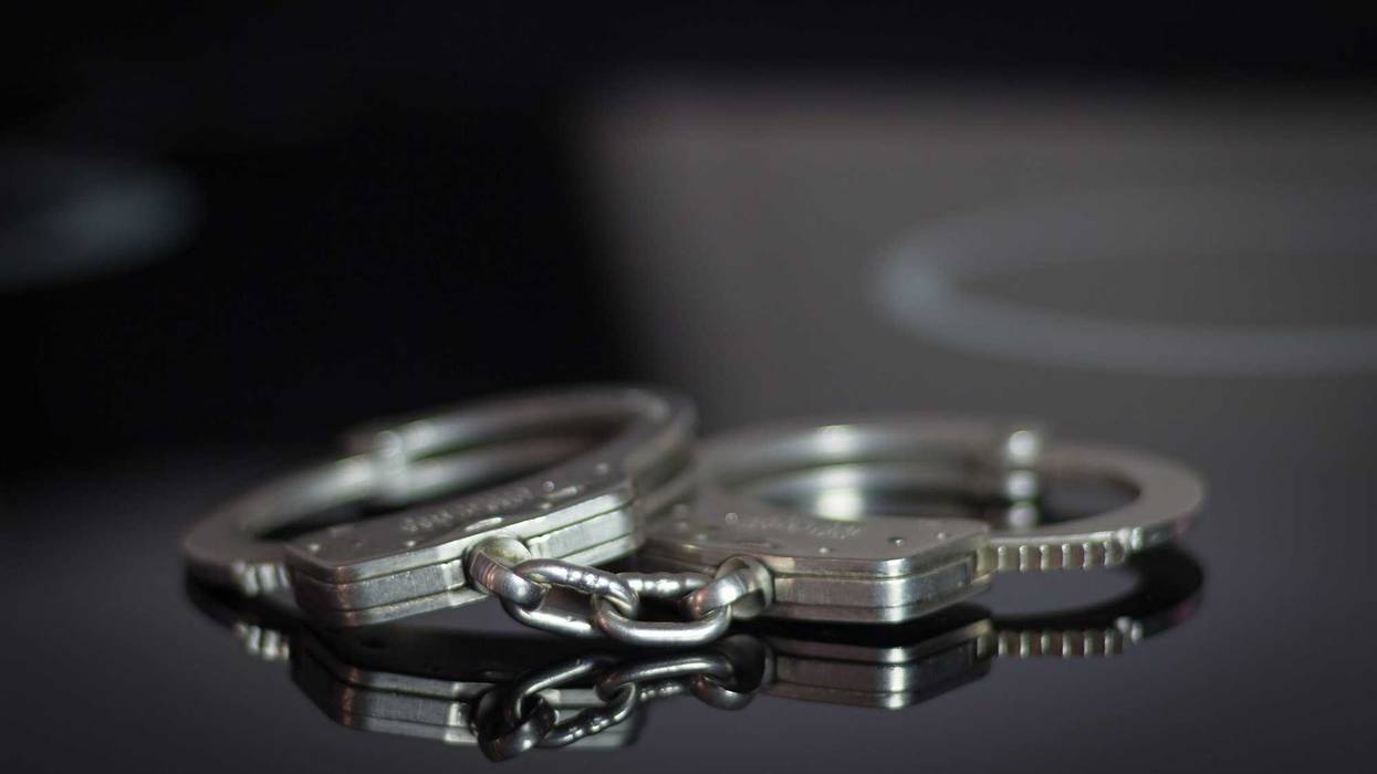 Handcuffs stock photo.