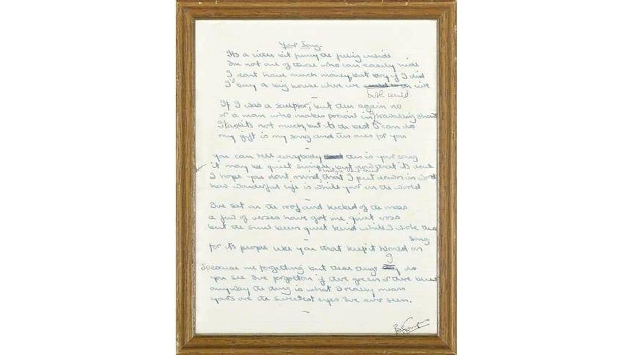 Handwritten lyrics to some of Elton John's biggest hits to be auctioned