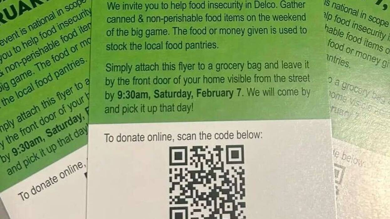 hanger notice from Souper Bowl food donation drive