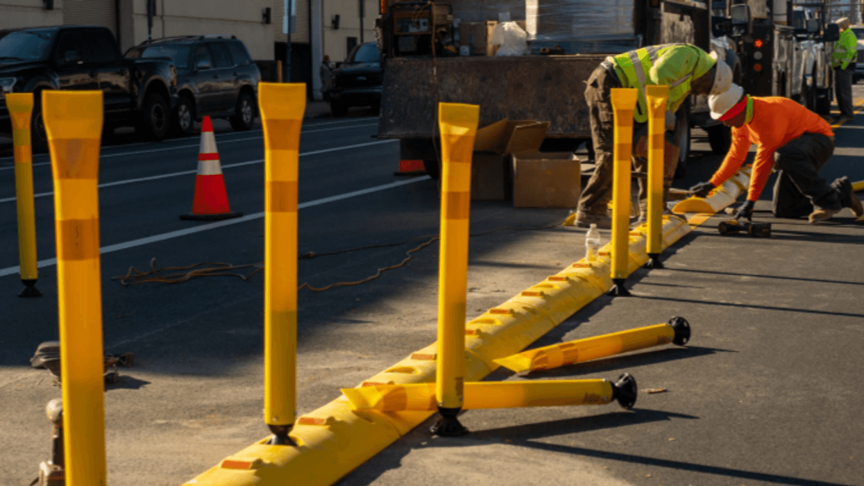 Hardened centerlines on Washington Avenue, November 2023