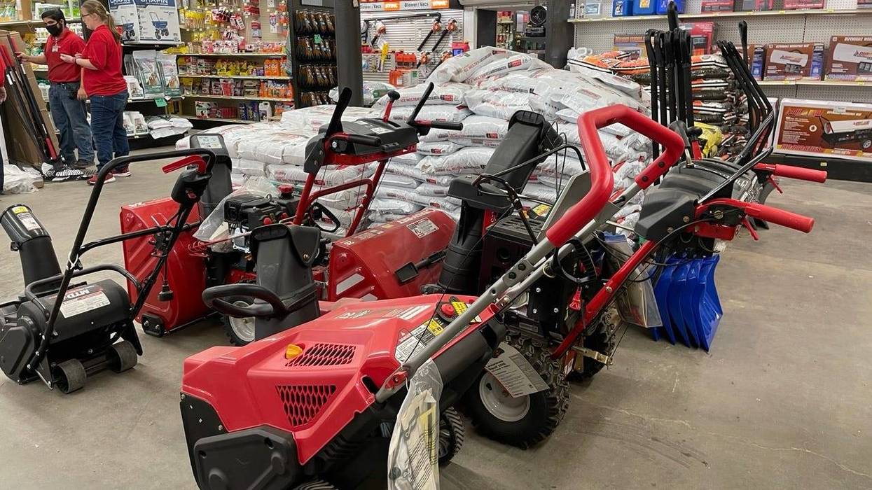 Hardware stores are preparing for the first snowfall of the year