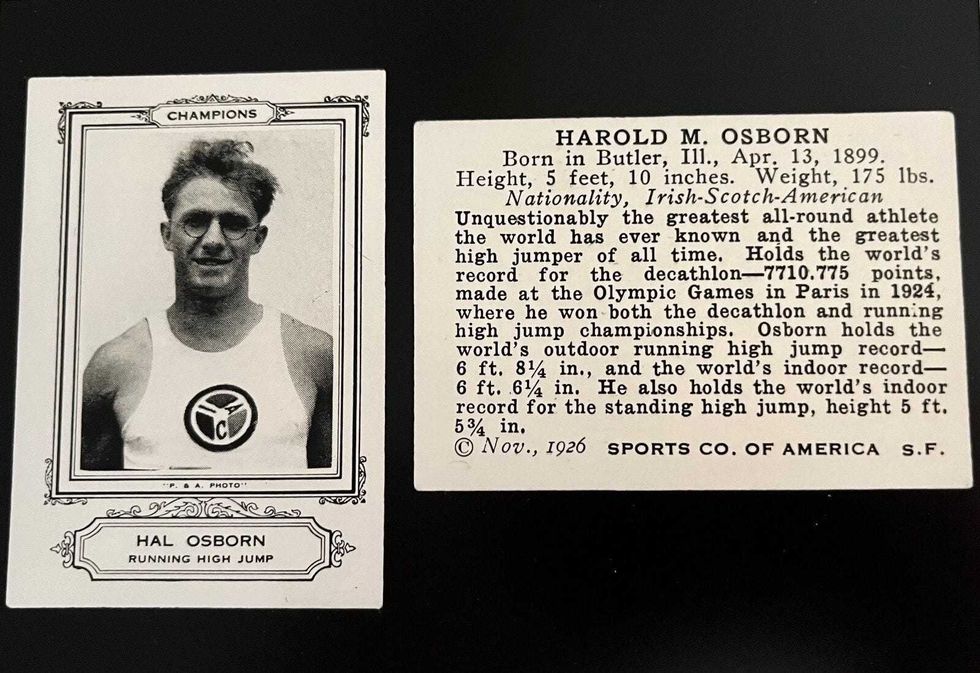 Harold Osborn trading card.