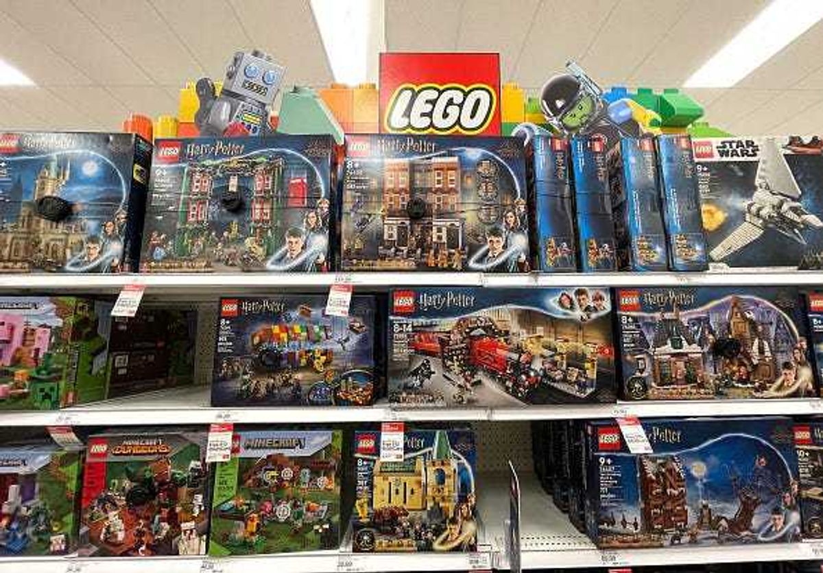 Harry Potter themed Lego sets are displayed on a shelf at a Target store on September 29, 2022 in San Rafael, California.