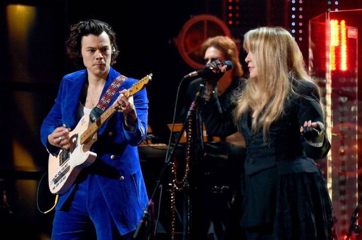 Harry Styles and inductee Stevie Nicks perform at the 2019 Rock & Roll Hall Of Fame Induction Ceremony - Show at Barclays Center on March 29, 2019 in New York City. (Photo by Jamie McCarthy