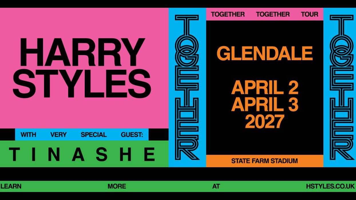 Harry Styles Together Together Tour poster with Tinashe, Glendale, April 2-3, 2027.