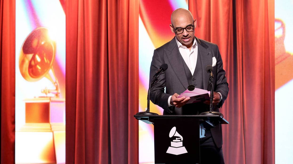 Harvey Mason jr., CEO of the Recording Academy speaks onstage during the 64th Annual GRAMMY Awards Nominations at the GRAMMY Museum on November 23, 2021 in Los Angeles, California.