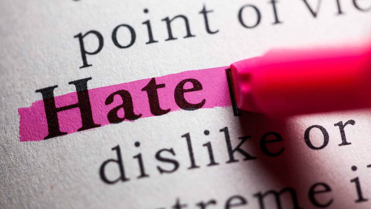 "Hate" being highlighted in book