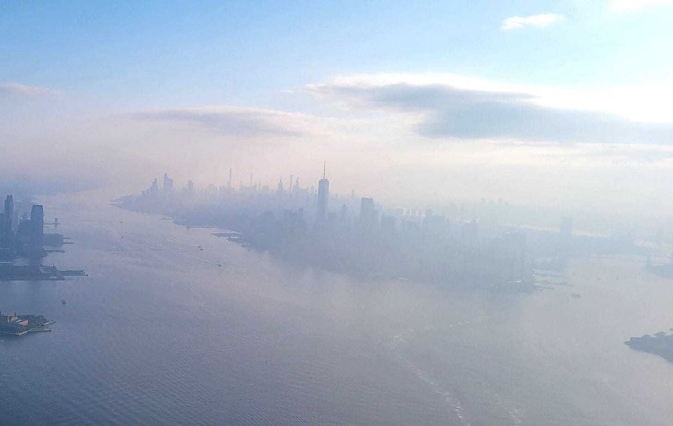 Haze over Manhattan on Thursday
