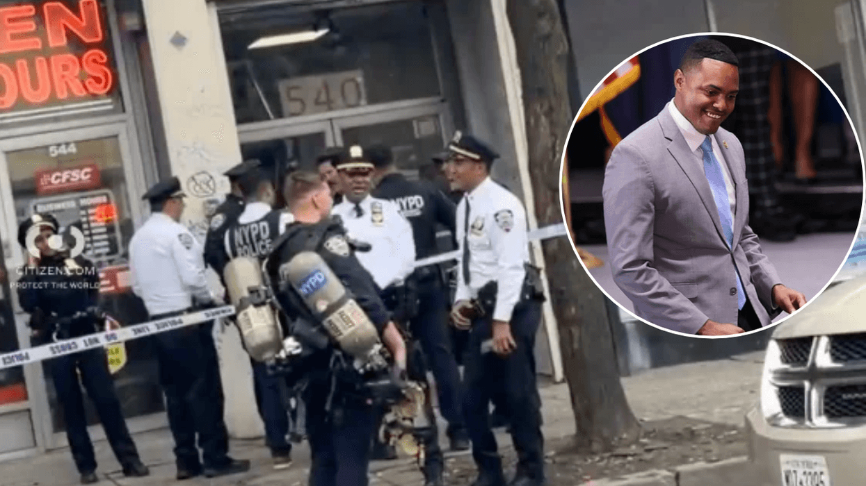 Hazmat units and other officials responded to Rep. Ritchie Torres' Bronx congressional office on Friday after staffers discovered a white powder in an envelope.