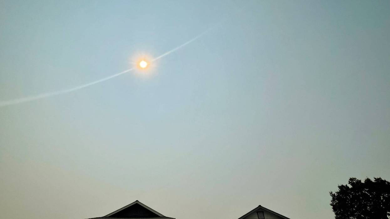 Hazy skies seen above Rohnert Park on Friday.