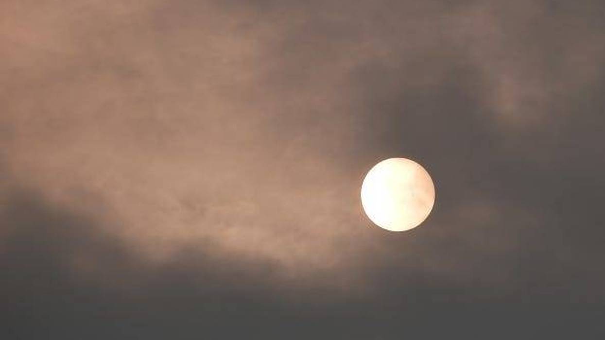 Hazy sky due to wildfire smoke