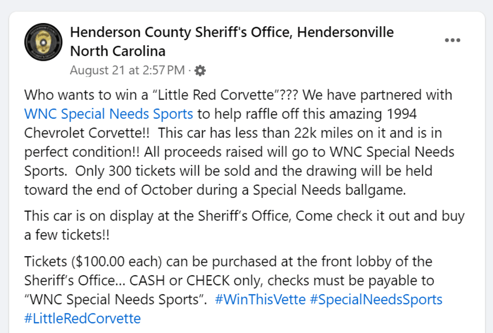 HCSO Facebook Page