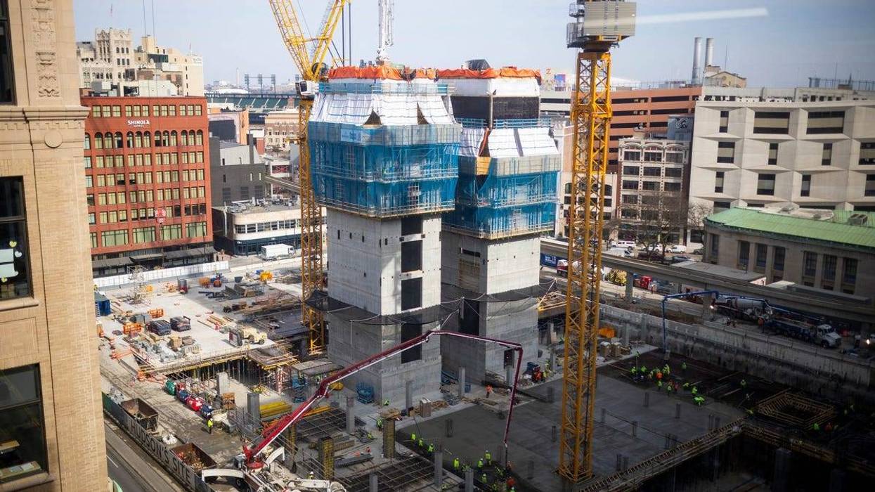 he Hudson's Site under construction