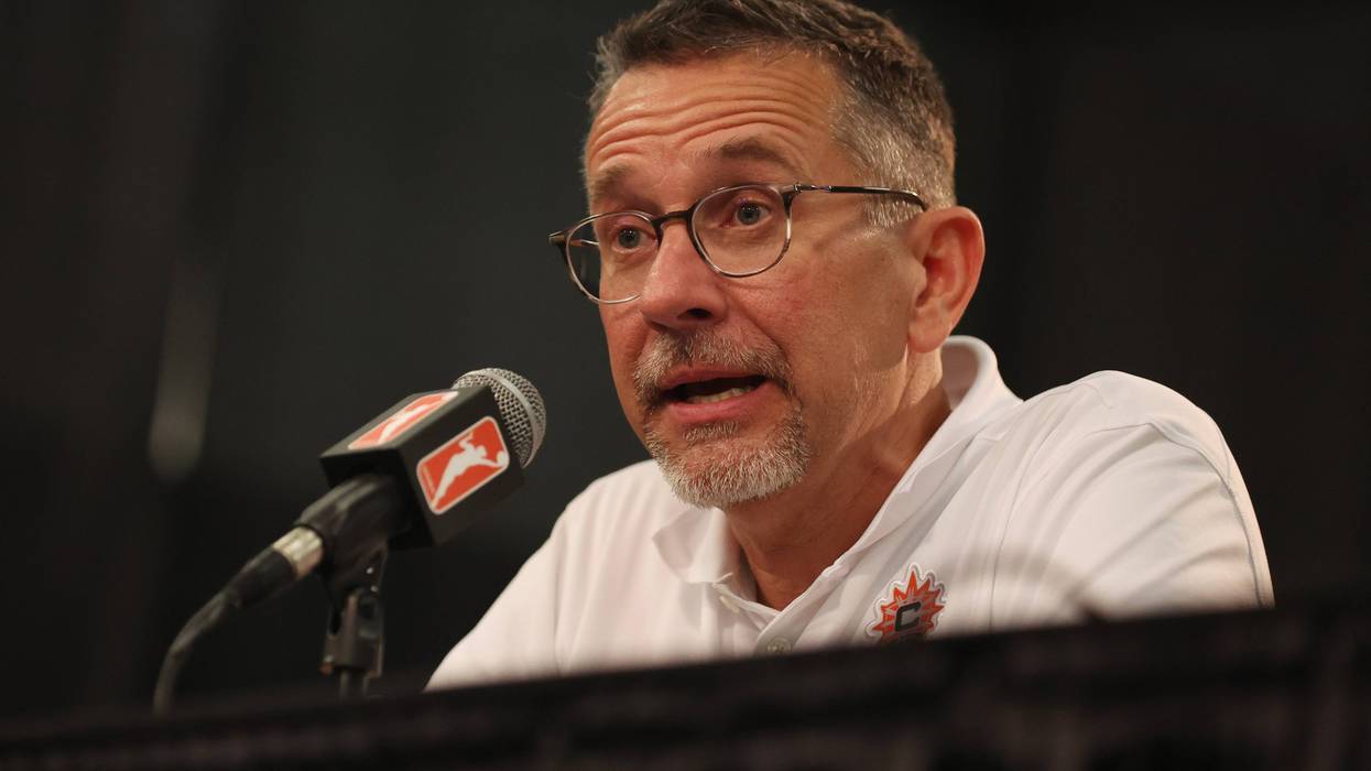 Head coach Curt Miller of the Connecticut Sun speaks to the media following his team's 105-76 victory against the Las Vegas Aces in Game Three of the 2022 WNBA Finals at Mohegan Sun Arena on September 15, 2022 in Uncasville, Connecticut.