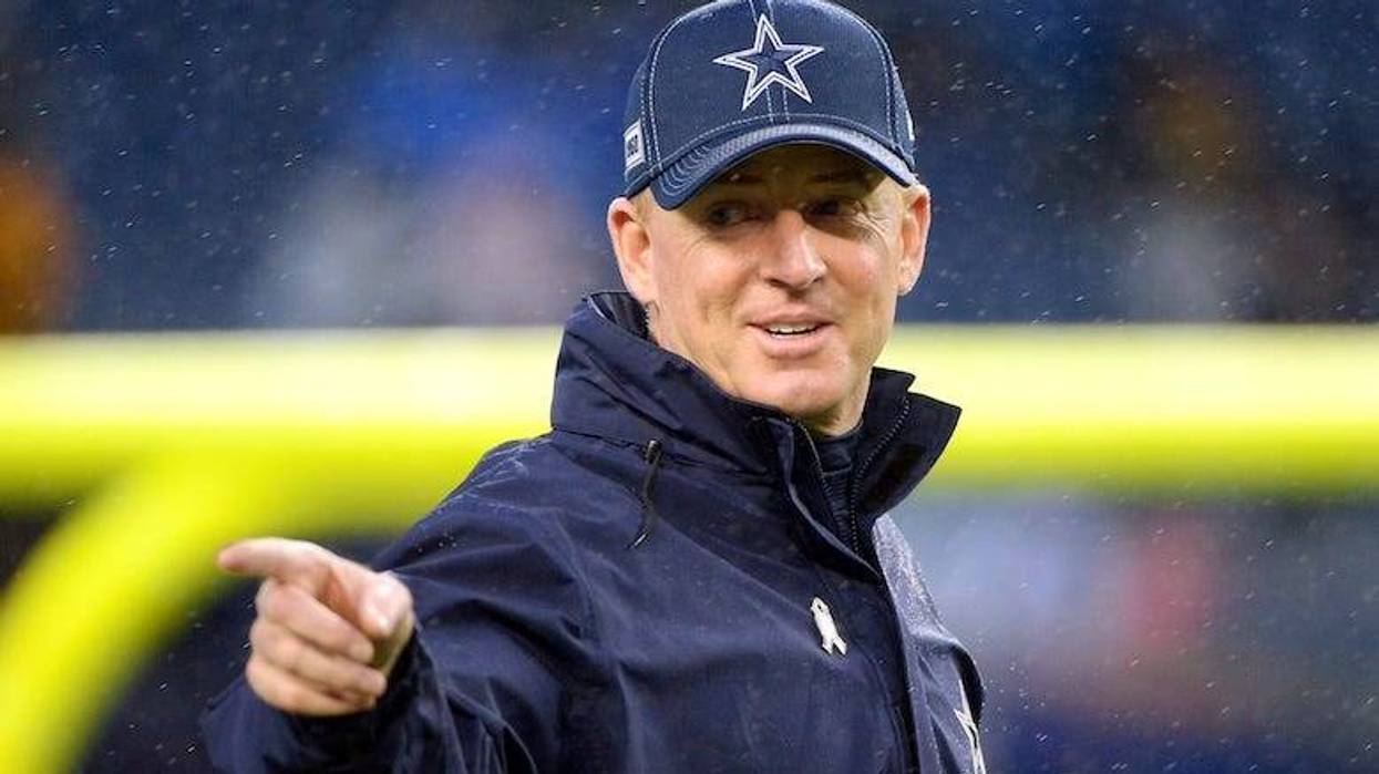 Head coach Jason Garrett of the Dallas Cowboys gestures before the game against the New England Patriots at Gillette Stadium on November 24, 2019