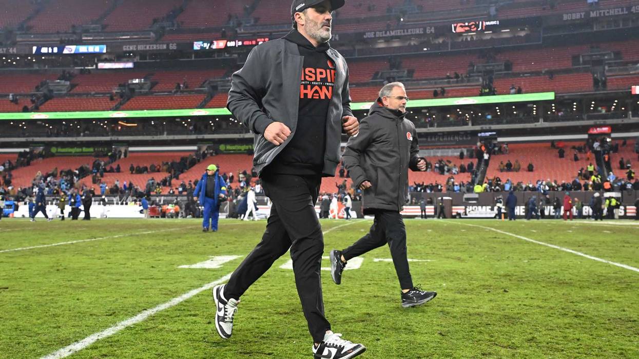 Head coach Kevin Stefanski of the Cleveland Browns leaves the field after losing to the Tennessee Titans 31-29 at Huntington Bank Field on December 07, 2025 in Cleveland, Ohio.