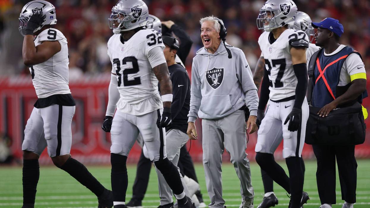 Head coach Pete Carroll of the Las Vegas Raiders looks on during the third quarter against the Houston Texans at NRG Stadium on December 21, 2025 in Houston, Texas.