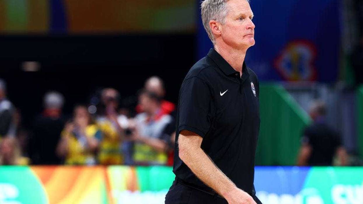 Head coach Steve Kerr of the United States walks off the court after the FIBA Basketball World Cup semifinal game loss to Germany at Mall of Asia Arena on September 08, 2023 in Manila, Philippines.