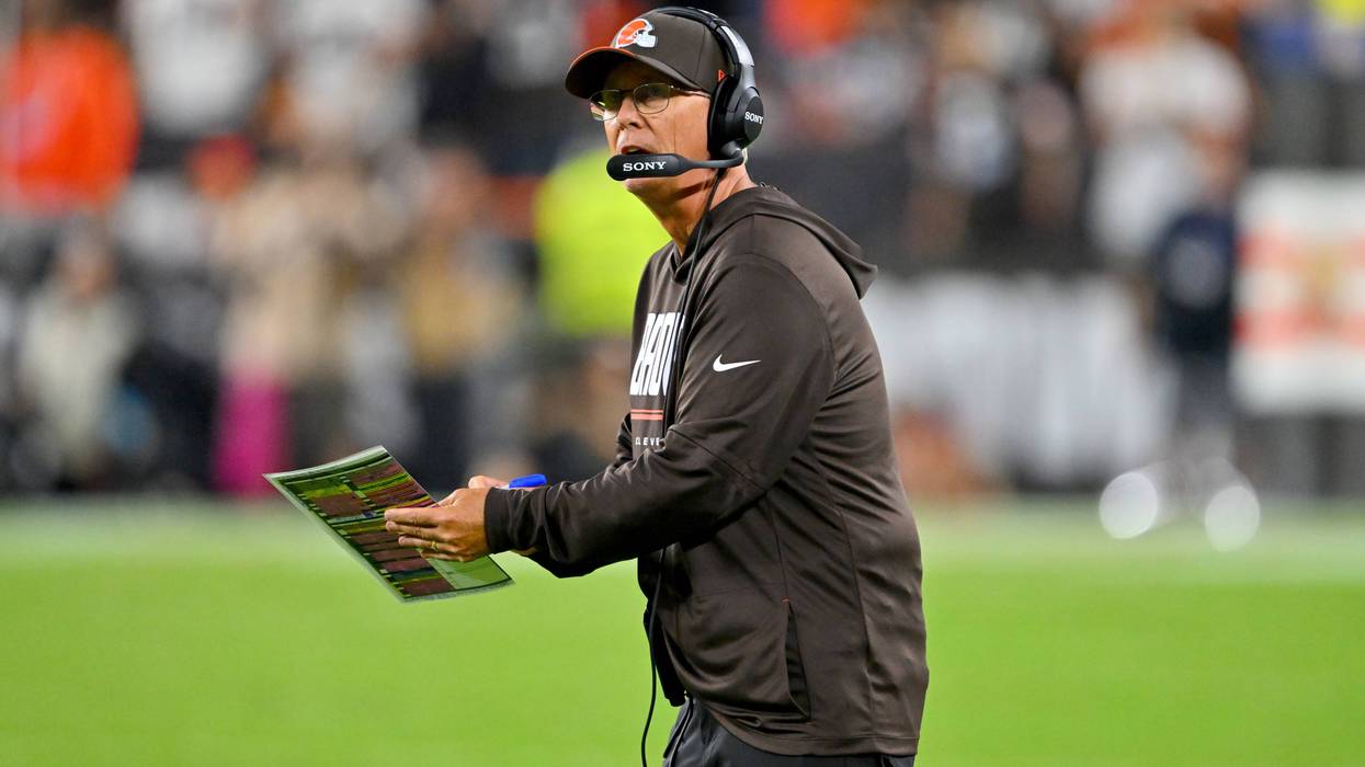 Head coach Todd Monken of the Cleveland Browns calls a timeout during the fourth quarter against the Pittsburgh Steelers at Huntington Bank Field