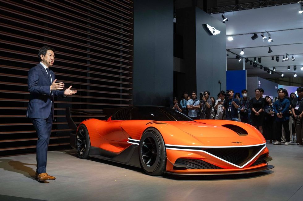 Head of Genesis Global Design SangYup Lee explaining the
