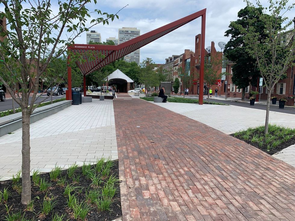 Headhouse Plaza, near South & 2nd streets.