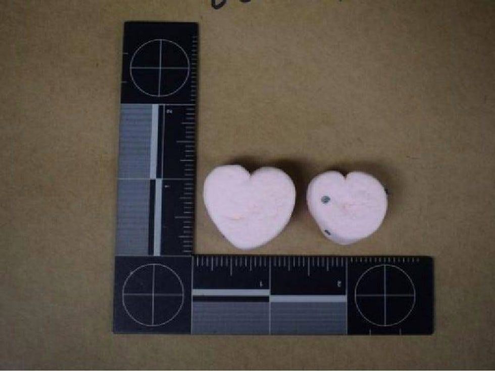 Heart-shaped marshmallows