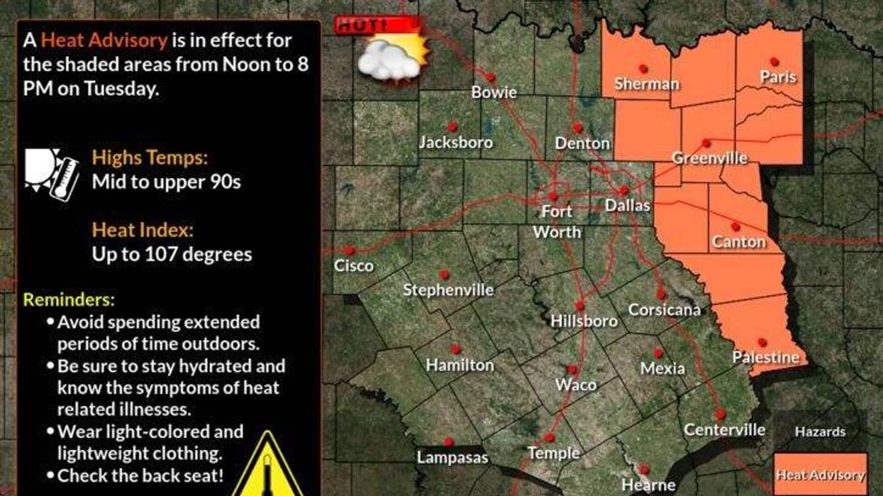 Heat Advisory for parts of north Texas.