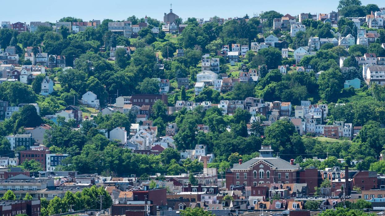 Heat haze over South Side slopes in Pittsburgh