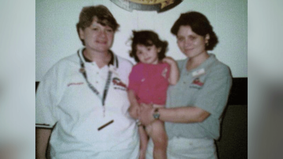 Heather Redfern (daughter), Kayla and Linda Redfern (mother) at The Vet in 2003.