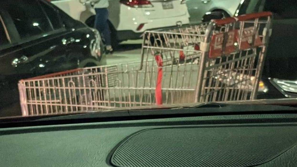 HEB cart in parking lot