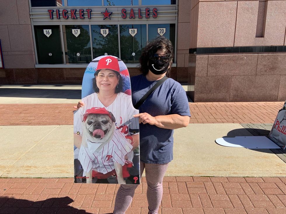 Heidi Gold of Philadelphia bought a cutout of herself and her dog, Pugsly.