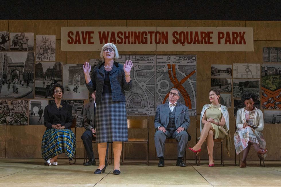 Helen Schlesinger as Jane Jacobs in "Straight Line Crazy" at The Shed, October 18–December 11, 2022.