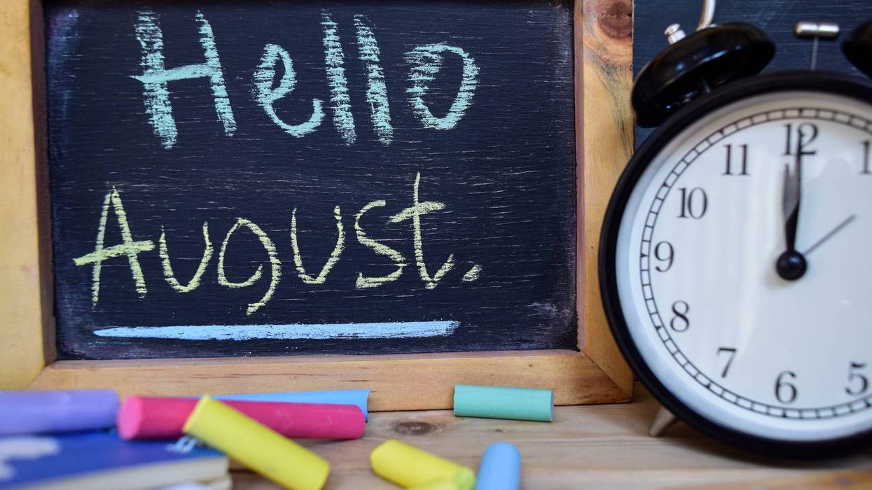 Hello august. Back to school concept