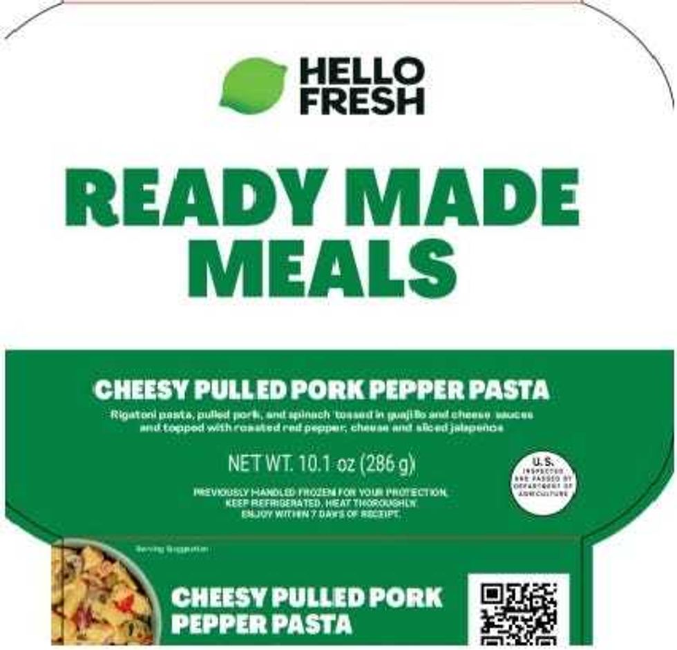 HELLO FRESH READY MADE MEALS CHEESY PULLED PORK PEPPER PASTA
