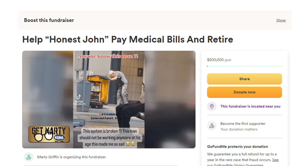 Help "Honest John" GoFundMe campaign