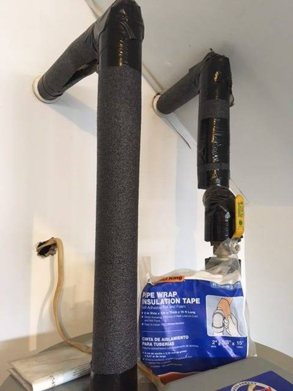 Help keep pipes from freezing by giving them a "blanket" of insulation.
