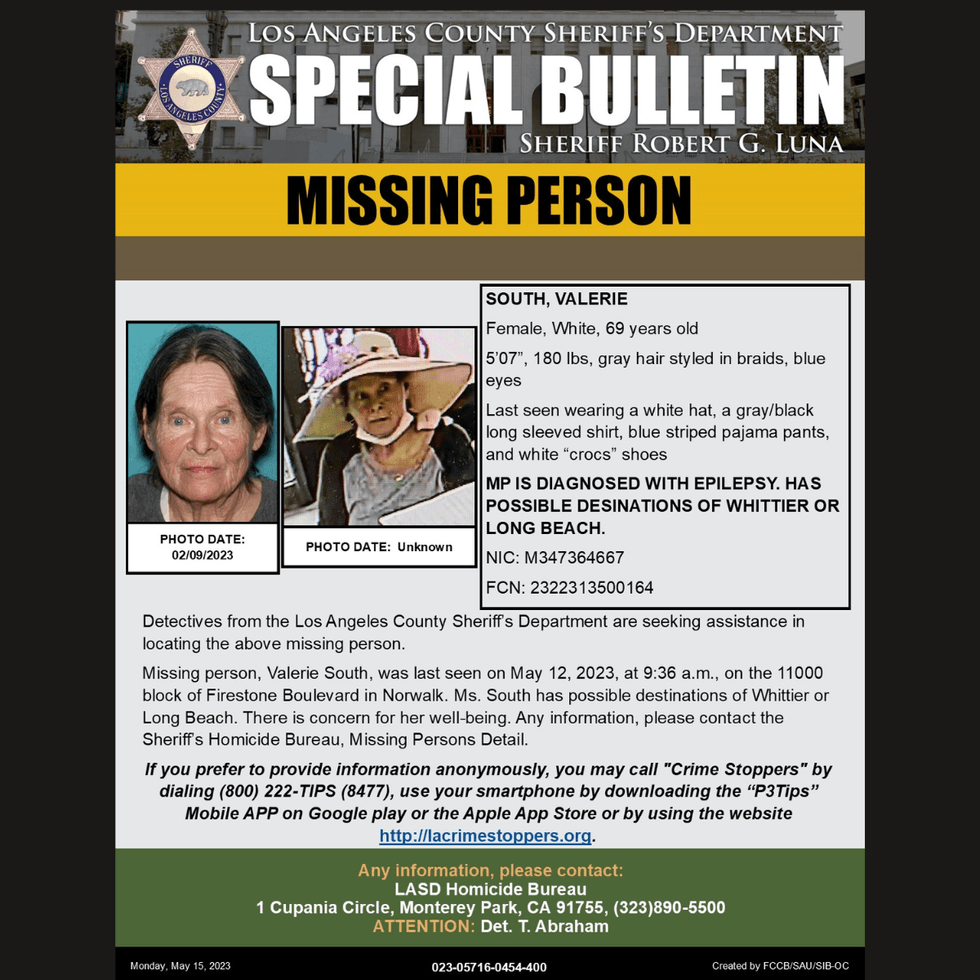 Help Sought Finding Missing 69-Year-Old Epileptic Woman