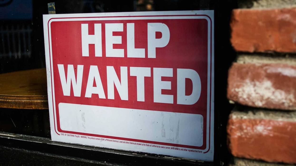 Help wanted sign.