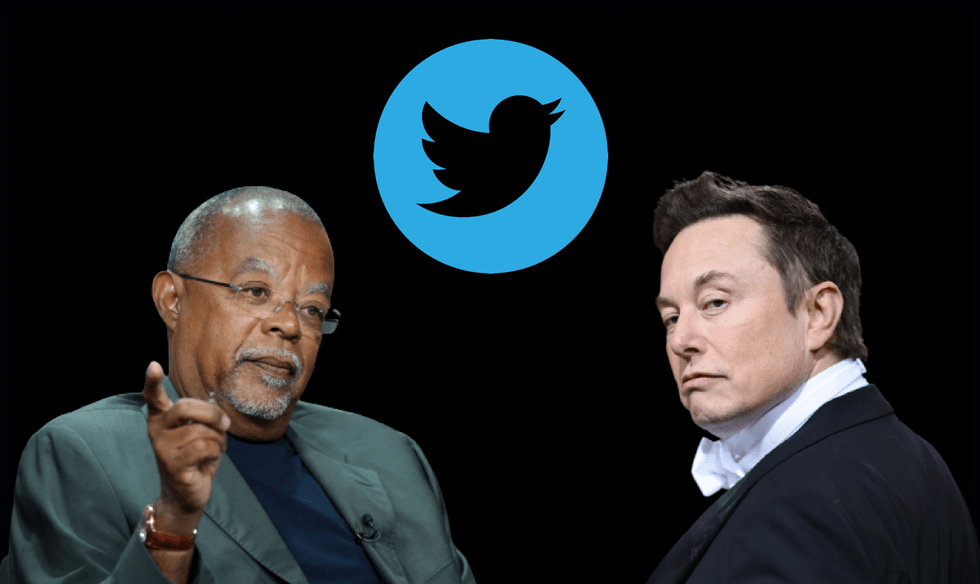 Henry Louis Gates, Elon Musk, and Twitter logo (Composite)