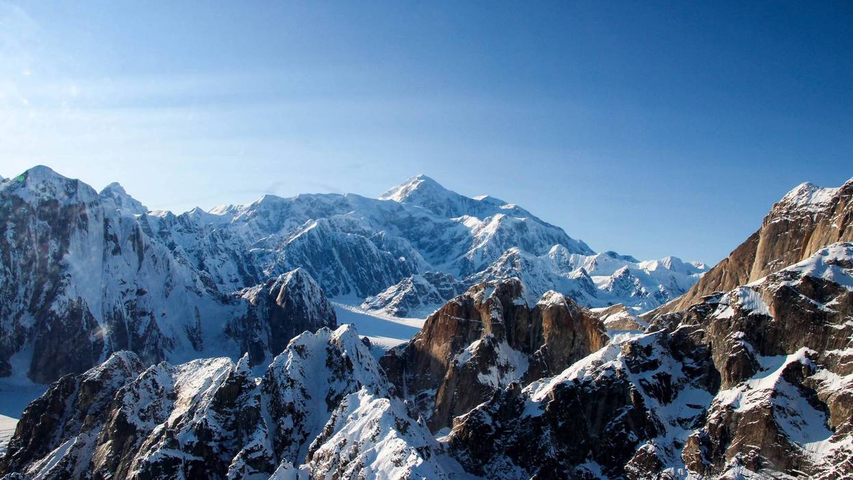 High above Denali National Park and Preserve in Alaska.