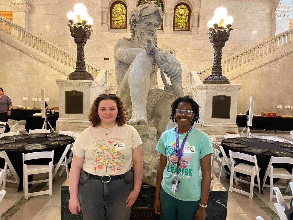 High school seniors Jane Rohlfing and Shamyra Melton